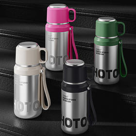 悦享纯净！【MSH草莓生活日用保温杯】500ml容量 自带杯盖 热饮纳凉 可一键弹盖直饮 12h长效保温 （内胆316不锈钢）（外壳304不锈钢））