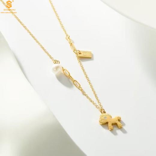 【双12抢先购 特惠】香港周六福黄金钻石首饰招财转运·马上有钱南非真钻项链 商品图2