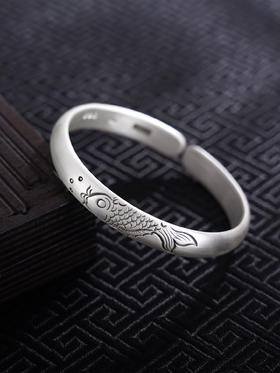 【鱼戏清波】子佩集S999银手工手镯原创设计【55051221】2407