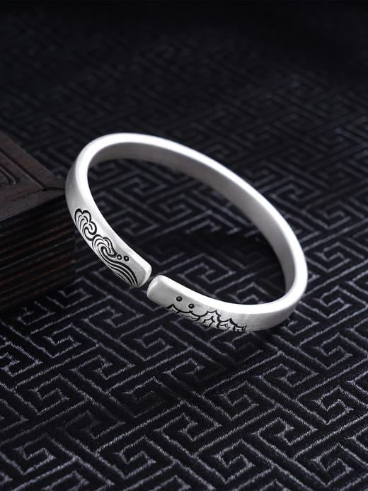 【海誓山盟】子佩集S999银手工手镯原创设计【55032232】2407 商品图0