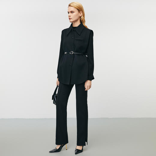 EITIE爱特爱冬季新款高级感气质收腰显瘦毛呢大衣外套7914602 商品图3