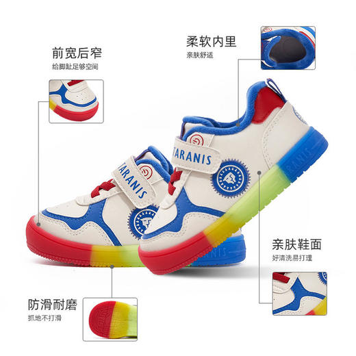 【泰兰尼斯】【新品】小童段冬款加绒保暖炫酷闪灯鞋运动鞋T02X5D8469 商品图1