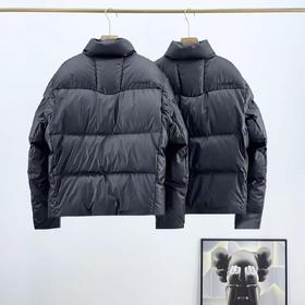 D112706新品皮羽绒字母微标印花图案立领宽松长袖羽绒服男女同款