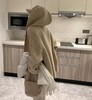 D112710连帽加厚口袋针织开衫女秋冬新款日系设计感毛衣外套 商品缩略图2