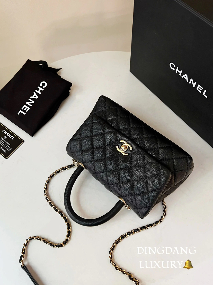 Chanel cocohandle 荔枝纹牛皮 黑色 小号 斜挎包