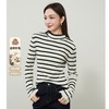 【半高领-条纹-羊毛衫】逸阳秋冬新品气质款撞色条纹针织衫打底衫毛衣7922 商品缩略图2