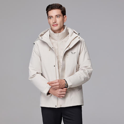 【可拆卸内胆】罗蒙羽绒服男士冲锋外套羽绒服一衣多穿保暖舒适时尚工装外套 商品图8