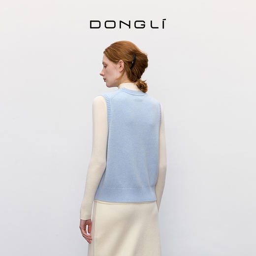 东黎 • 童心未远 初雪 山羊绒女士冬季浪漫雪花马甲 5634 商品图5