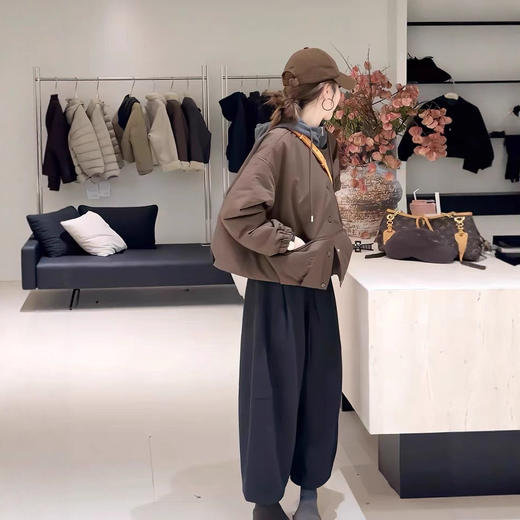 韩系简约假两件！连帽短款棉服！2025女款款休闲百搭夹棉保暖外套！ 商品图1