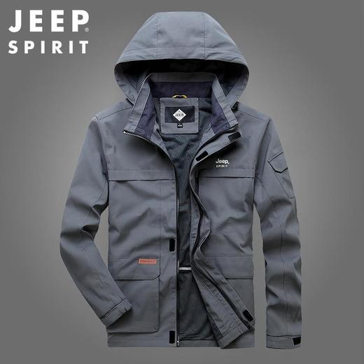 JEEP SPIRIT外套男春秋季宽松户外多口袋冲锋风衣运动夹克HL8119 商品图2