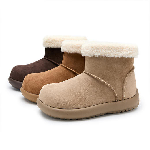 西遇厚底雪地靴女冬新款可爱卡皮巴拉棉鞋保暖加绒毛毛勃肯鞋V2457335 商品图4
