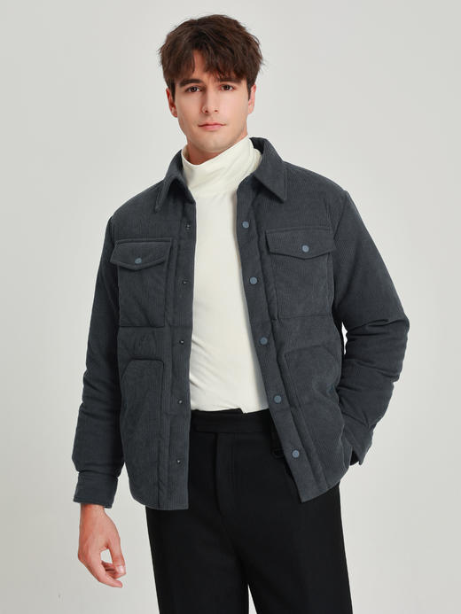 callisto卡其灯芯绒轻工装鹅绒羽绒服 商品图7