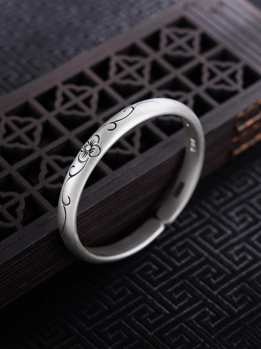 【幸福花影】子佩集S999银手工手镯原创设计【55061211】2407 商品图0