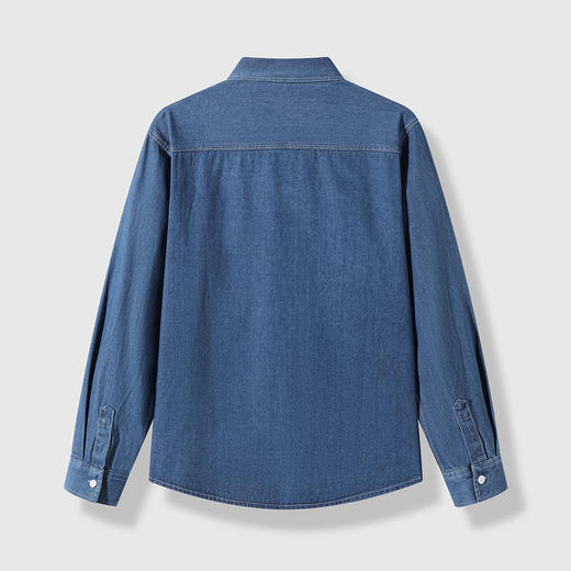 GXG春季经典时尚双开线贴袋户外逛街百搭翻领男士牛仔衬衫K&C 商品图3