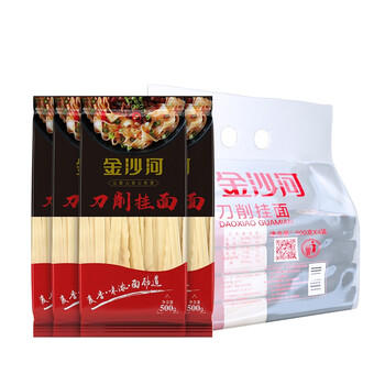 金沙河刀削面 波纹面 宽面条烩面 油泼面 赛手工花边面500g*4包 /粮油调味 /挂面 /传统挂面 商品图2