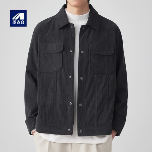 墨麦客灯芯绒翻领工装外套男2023秋季新款对称口袋男士夹克80859 商品图0