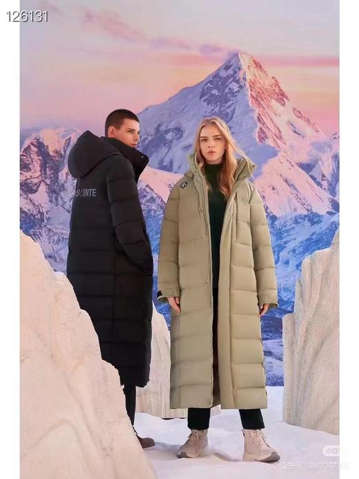 D112705冬季中长款鹅绒服男女士情侣款派克服大衣 商品图1