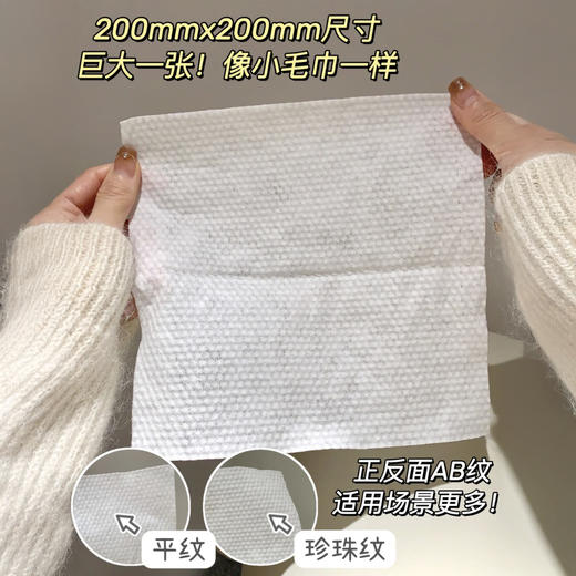 佰仕利 洁面巾大包70抽 面料加大款 干湿两用 AB面 80g/袋 商品图2