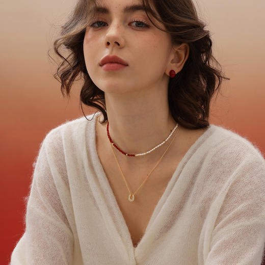 ARSIS｜流光系列 珠光马蹄项链 金色 商品图3