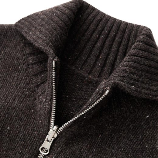 「高货wl」全新升级【铂金会员330/天猫439/差价109】(01854)洛诗琳立体密织彩点纱羊毛外套2025秋冬翻领双拉链外套女 商品图4