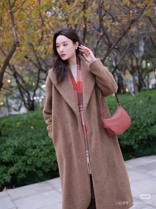 1127-5 渠道货 小禾 毛丝混纺羊剪绒 美丽诺羊毛泰迪绒 大衣 167/138穿6码 商品图5