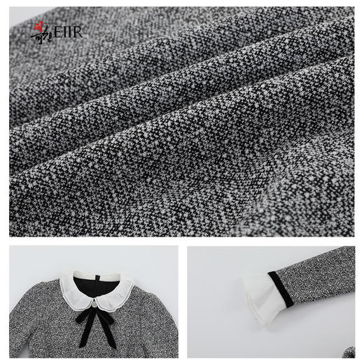 司歌收腰拼荷叶连衣裙秋冬羊毛裙A921035X 商品图2