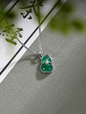 子佩集S925银【福颜】玉髓套链【YHTL001】纯银绿玉髓葫芦项链2408