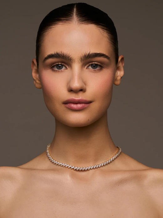 订购8周到｜Lili Claspe-Lyra Pavé-金色 锆石 项链［美国设计师］ 商品图0