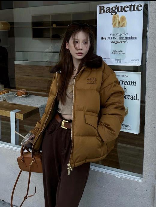 D112737重磅字母拉链皮毛一体羽绒服外套男女同款 商品图0