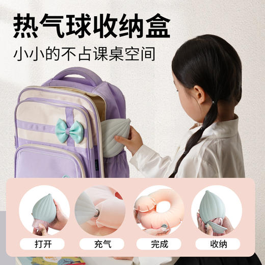 和正充气圆形颈托枕 HZ-A6 中学生青少年午休趴睡枕 折叠好收纳办公室睡觉枕头 商品图5
