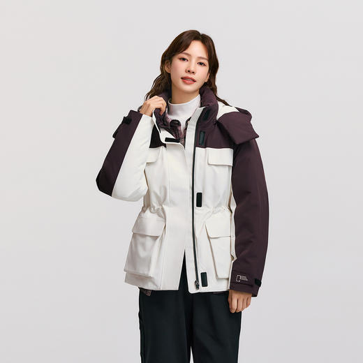 森马中国国家地理系列羽绒服女冬季三防防风防雨90绒子收腰鹅绒服 商品图1