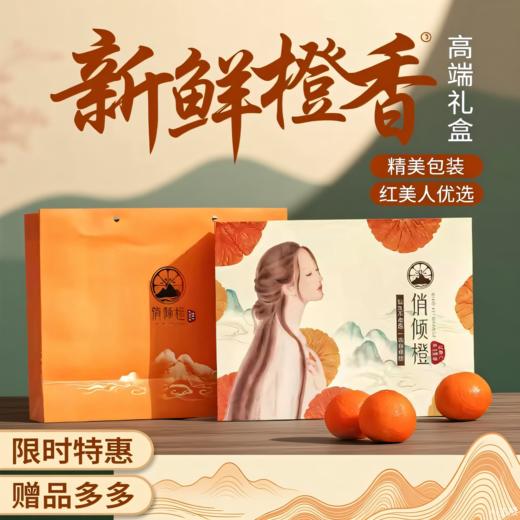 俏倾橙红美人礼盒装蜜桔当季桔子橘子现摘净重5斤礼盒装12粒 商品图1