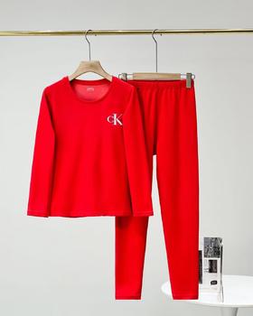 D112714限定男女情侣款本命年红保暖内衣套装