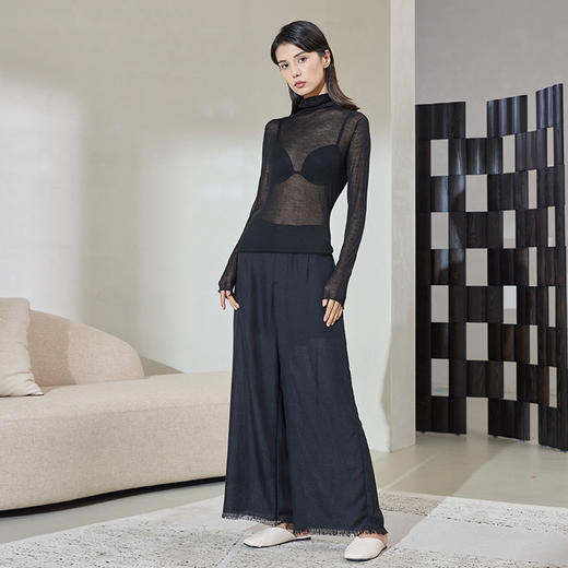 超轻薄羊绒高领打底衫SJS96W001N 商品图1