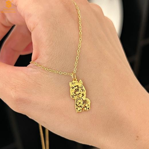 【双12抢先购 特惠】香港周六福黄金钻石首饰马上有钱足金内嵌足银碎冰冰吊坠（附赠K金项链） 商品图4