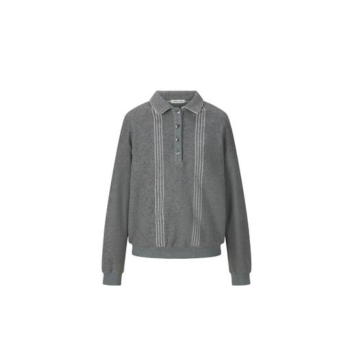 Herlian 2025冬季新品 双排月牙缝线设计休闲Polo卫衣女士 商品图4