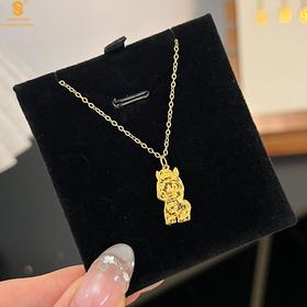 【双12抢先购 特惠】香港周六福黄金钻石首饰马上有钱足金内嵌足银碎冰冰吊坠（附赠K金项链）