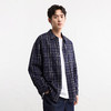GXG男装【棉100%】25秋季时尚潮流撞色格纹翻领休闲男式长袖衬衫K&C 商品缩略图2