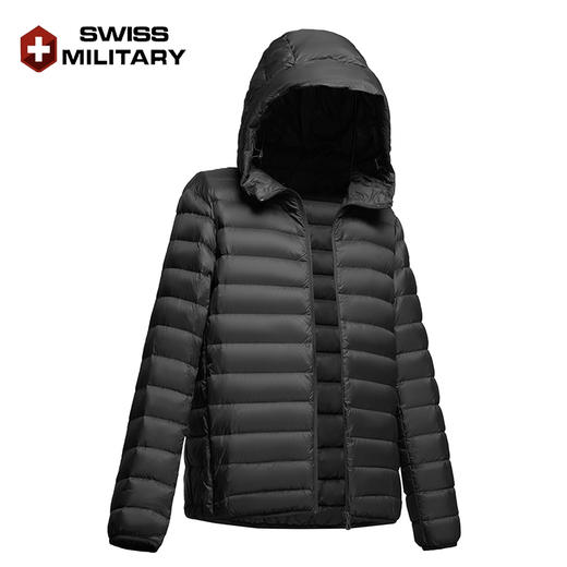瑞士军工SWISS MILITARY冬季轻薄羽绒 男女款连帽短款白鸭绒外套 商品图14