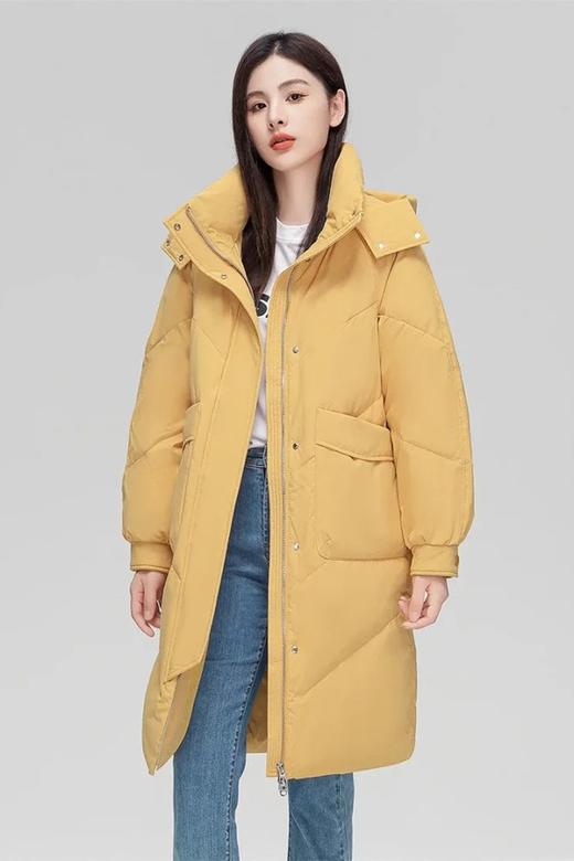 雪中飞 吸睛黄色休闲中长款羽绒服外套 21702 商品图0