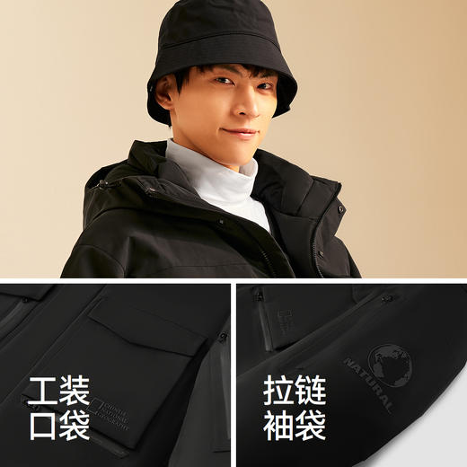 森马中国国家地理系列羽绒服男冬90绒子防雨防风发热鹅绒外套户外 商品图3