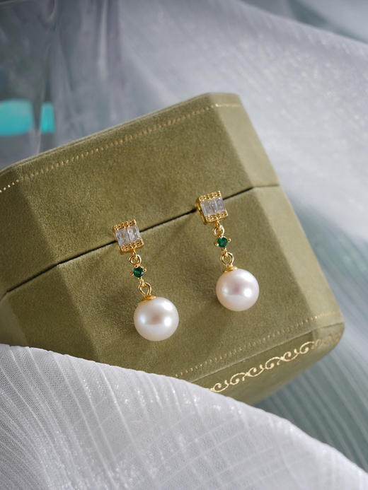 子佩集S925银珍珠耳钉【YE0808】纯银珍珠欧珀镀金2409 商品图0