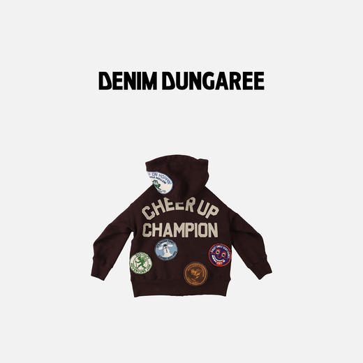 日本DD童装 DENIM DUNGAREE 复古徽章连帽衫夹克 商品图3
