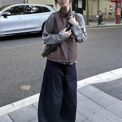 裁缝学苑AS593复古立领工装马甲短款上衣套装纸样女装叠穿两件套样板 商品图2