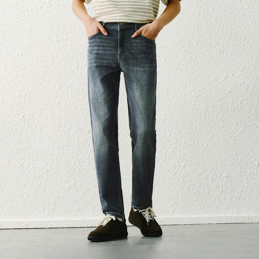 森柔|森马牛仔裤男春季修身小脚长裤复古多色水洗裤潮流时尚 商品图4