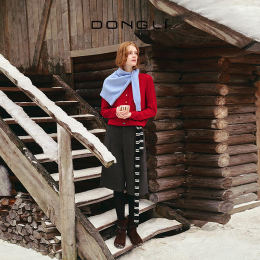 东黎 • 童心未远 琴键 山羊绒冬季彩条围巾 5399 商品图0