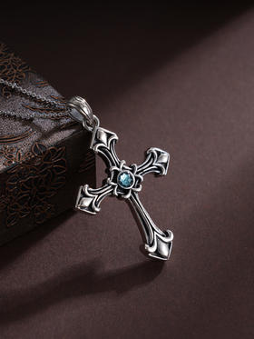 子佩集S925银【希望】吊坠【YFDZ044】纯银仿古(不含链)十字架2409