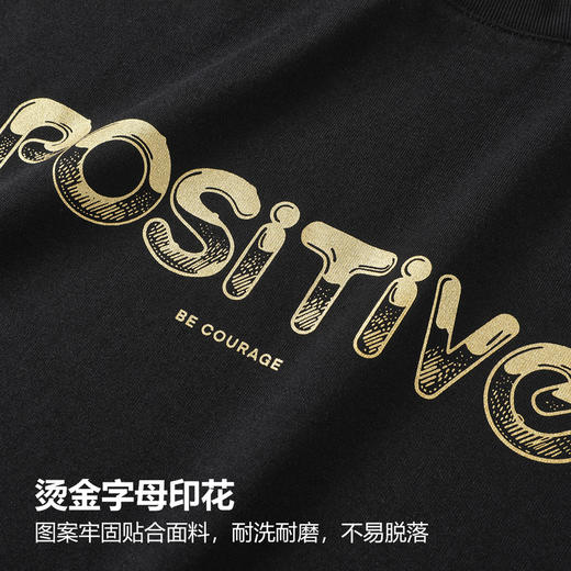 GXG男装【100%棉】25秋季时尚潮流撞色字母舒适休闲男式长袖T恤K&C 商品图2