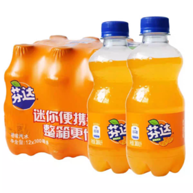 迷你芬达橙味汽水300ml*12瓶/件