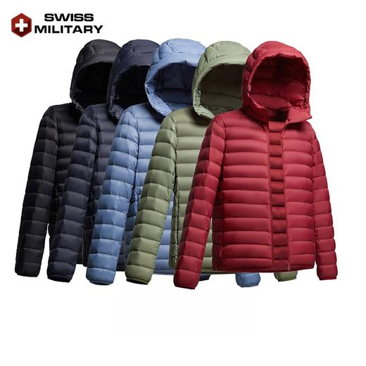 瑞士军工SWISS MILITARY冬季轻薄羽绒 男女款连帽短款白鸭绒外套 商品图9